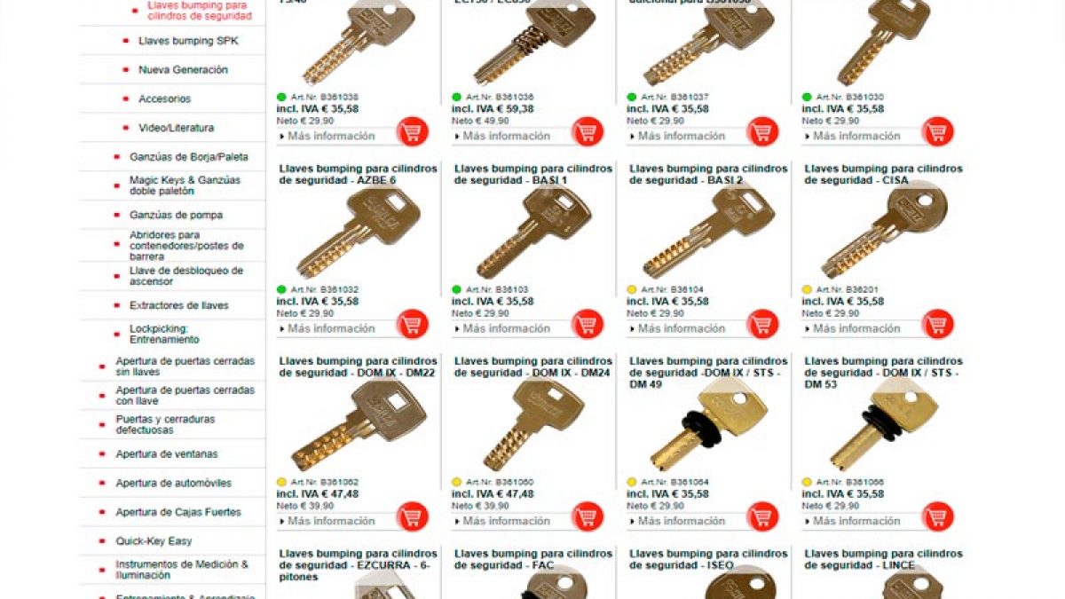 Llave preparada para bumping